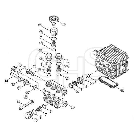 Genuine Stihl RE580 W / C - Valve block