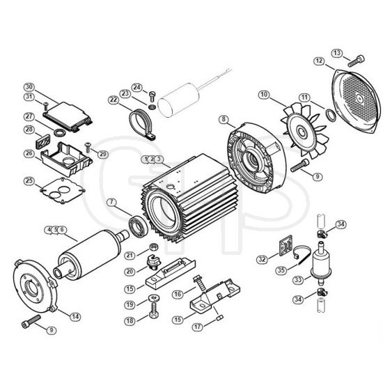 Genuine Stihl RE581 / B - Electric motor RE 551 PLUS, 581