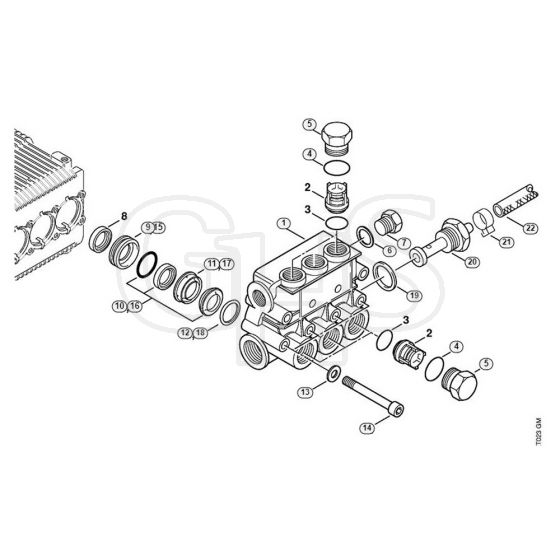 Genuine Stihl RE581 PLUS / E - Valve block