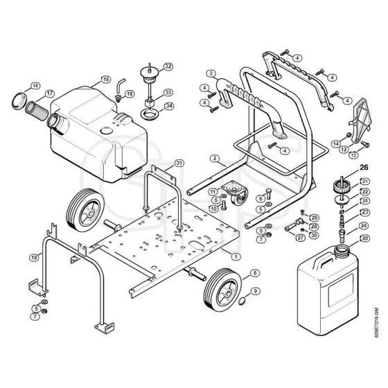 Genuine Stihl RE600 W / M - Chassis