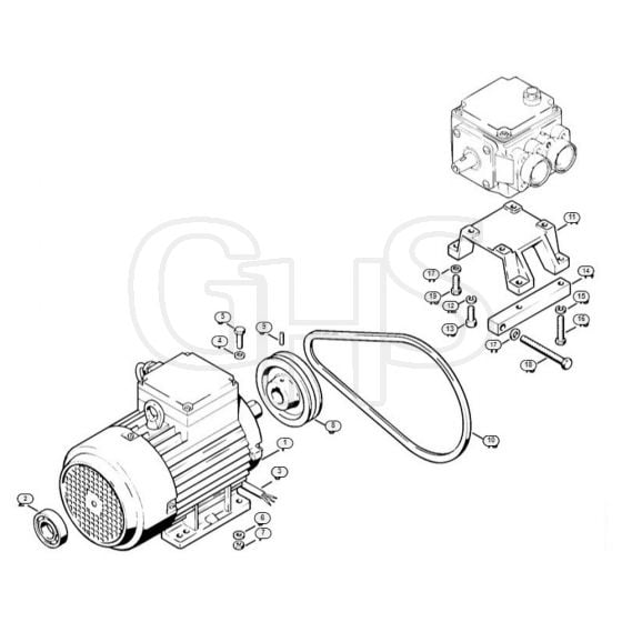 Genuine Stihl RE640 W / B - Electric motor  X 22 947 954 (36.95)