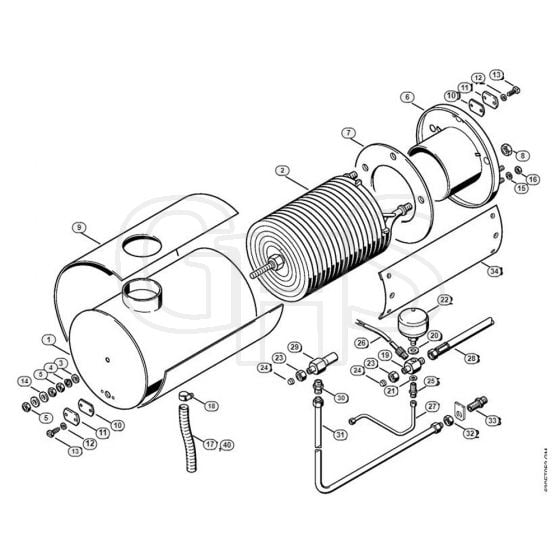 Genuine Stihl RE640 W / M - Heat exchanger  X 35 800 836