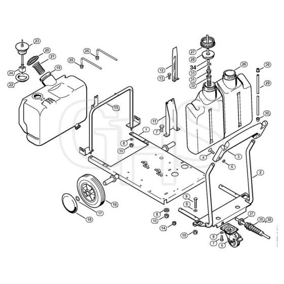 Genuine Stihl RE640 W / X - Chassis