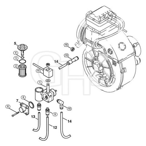 Genuine Stihl RE660 W / J - Fuel pump