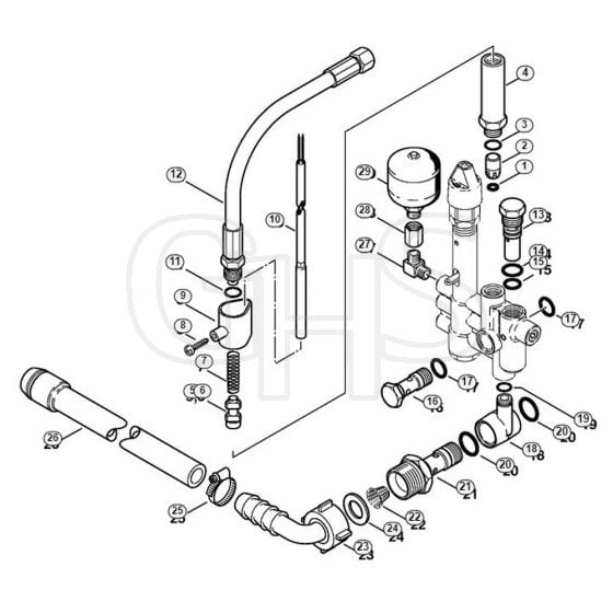 Genuine Stihl RE661 / F - Regulation valve block, Safety valve