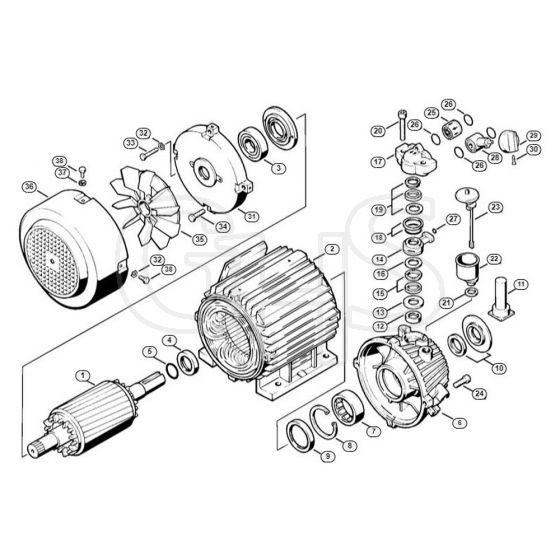 Genuine Stihl RE830 W / A - Electric motor, Pump housing