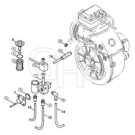 Genuine Stihl RE880 W / J - Fuel pump