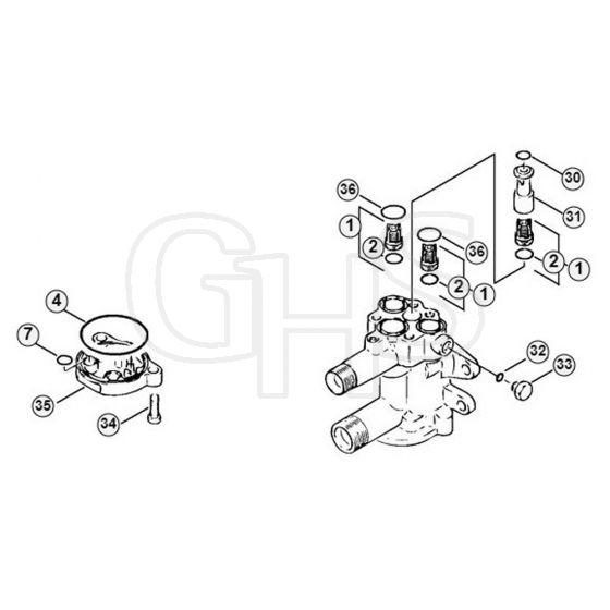 Genuine Stihl RE900 KM / E - Valve block