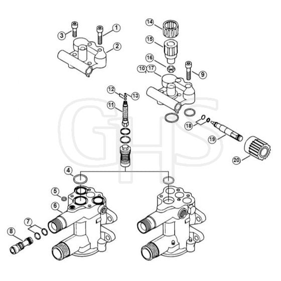 Genuine Stihl RE900 KM / L - Regulation valve block