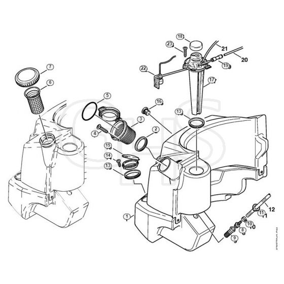 Genuine Stihl RE961 PLUS / N - Fuel tank