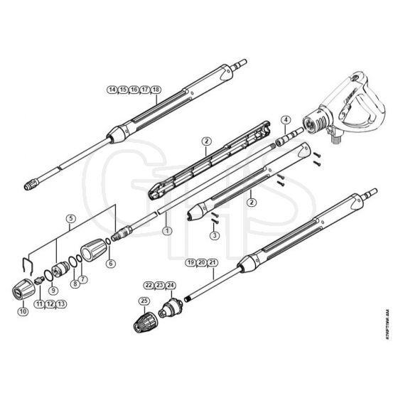 Genuine Stihl RE961 PLUS / W - Spray lance/wand, Rotary nozzle