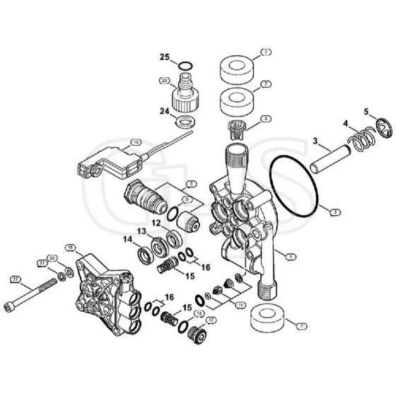 Genuine Stihl RE98 / B - Pump housing, valve block