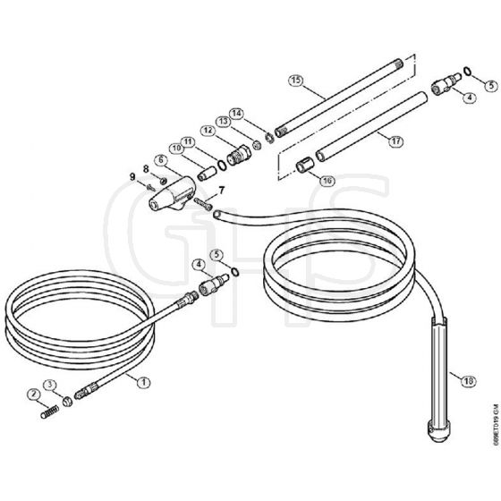 Genuine Stihl RE98 / J - Pipe cleaning kit, Wet sand jet-stream kit  06/2019