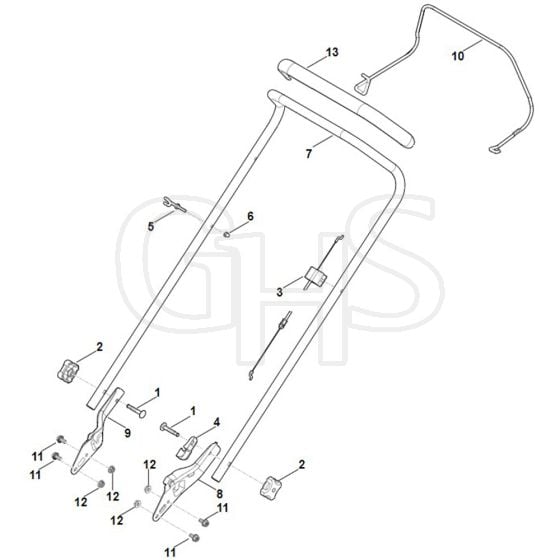 Stihl RM253.1 - Handle - Parts Diagram