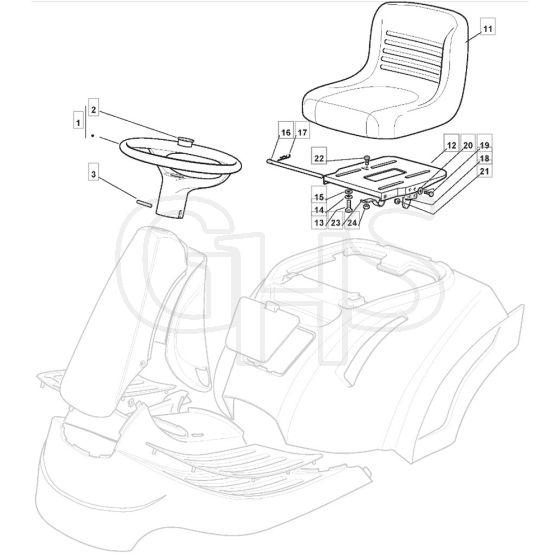 RM28 H - 2009 - 2T1534433/09 - Mountfield Ride On Mower Seat Diagram