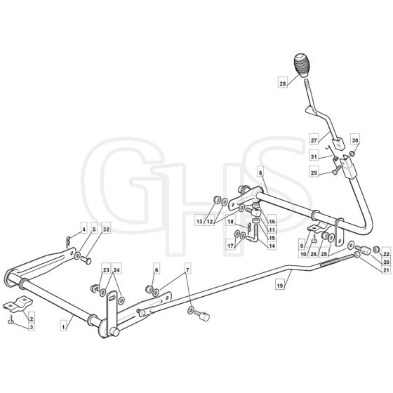 RM28 H - 2009 - 2T1534433/09G - Mountfield Ride On Mower Deck Lifting Diagram