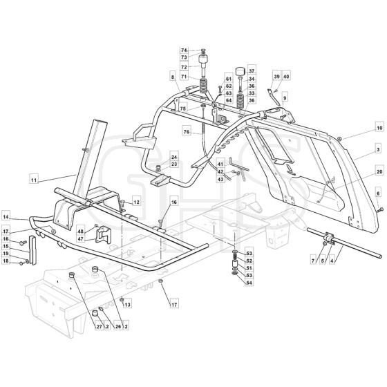 RM28 H - 2009 - 2T1534433/09G - Mountfield Ride On Mower Frame Diagram