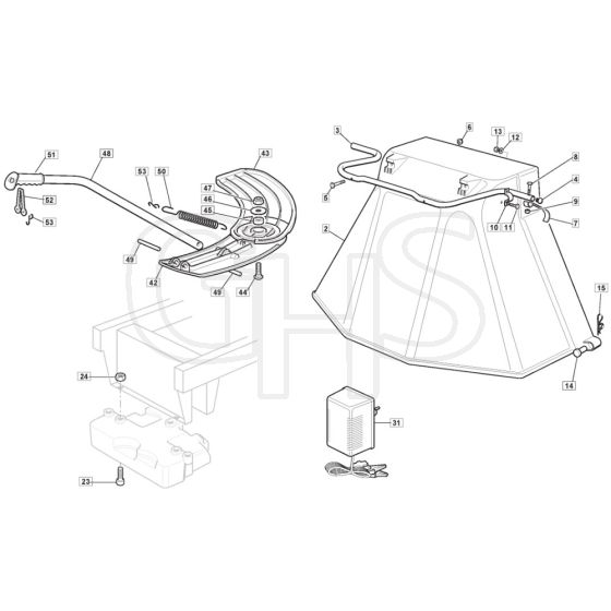 RM28 H - 2009 - 2T1534433/09G - Mountfield Ride On Mower Options Diagram