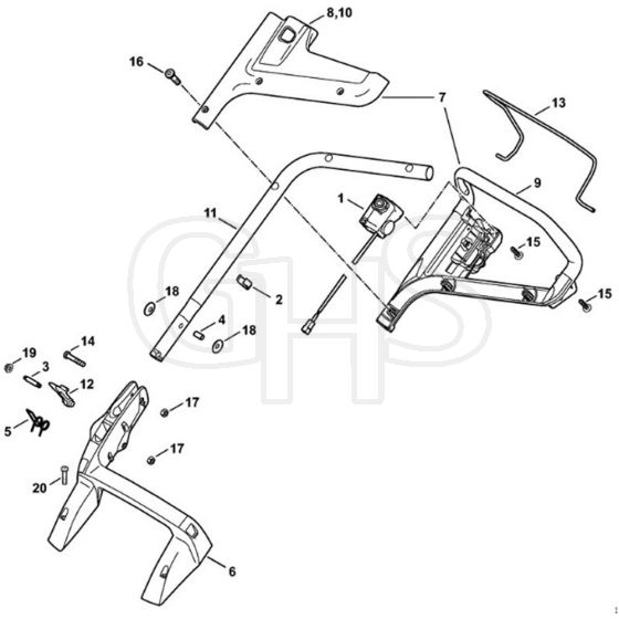 Stihl RMA410 C - Handle - Parts Diagram