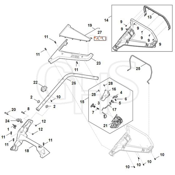 Stihl RMA443.3 - Handle - Parts Diagram