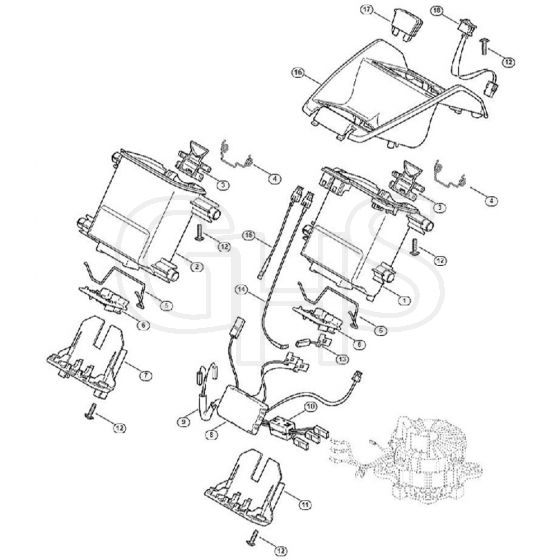 Genuine Stihl RMA510 / C - Battery holder, electronic module