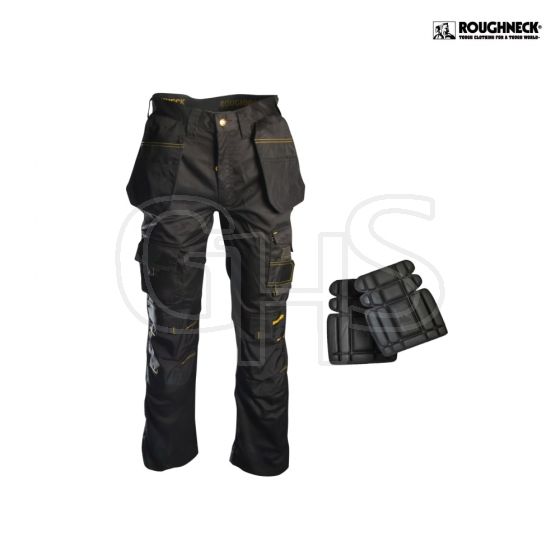 Holster Work Trouser & Knee Pads 34in by Roughneck