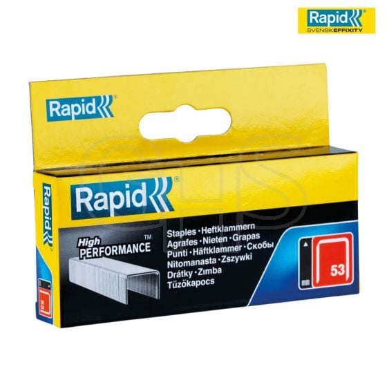 Rapid 53/10B 10mm Galvanised Staples Box 2500 - 11858825