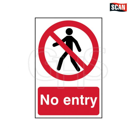 Scan No Entry - PVC 200 x 300mm - 600