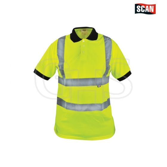 Scan Hi-Vis Yellow Polo Shirt - L (42in) - BX130