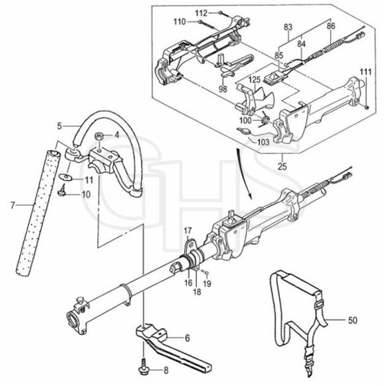 Tanaka SF-PH2501S - Handle Throttle Lever