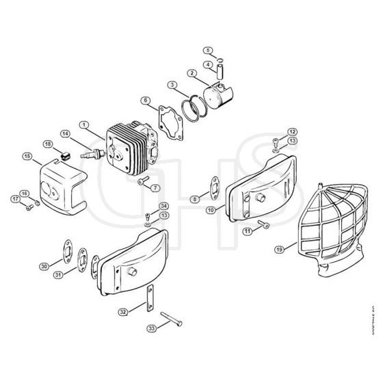 Genuine Stihl SG17 / B - Cylinder, Piston