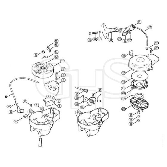 Genuine Stihl SG17 L / C - Ignition system, Rewind starter