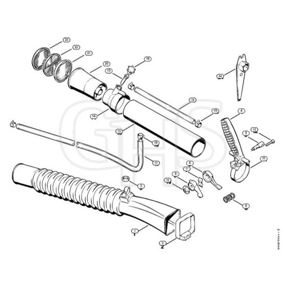 Genuine Stihl SG17 L / F - Pleated hose, Control handle