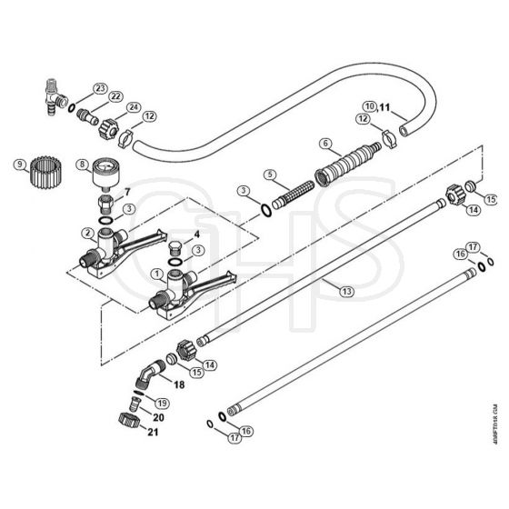 Genuine Stihl SG20 / C - Spray gun, Spray lance/wand