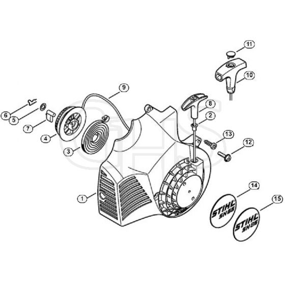 Genuine Stihl SH55 / D - Rewind starter