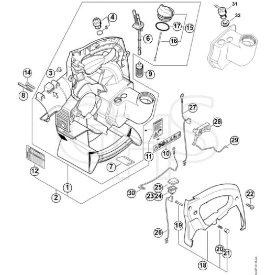 Genuine Stihl SH55 / L - Fan housing inside SH 55