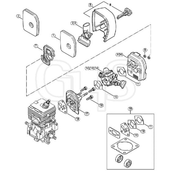 Genuine Stihl SH56 / D - SH 56: Air Filter, Spacer Flange