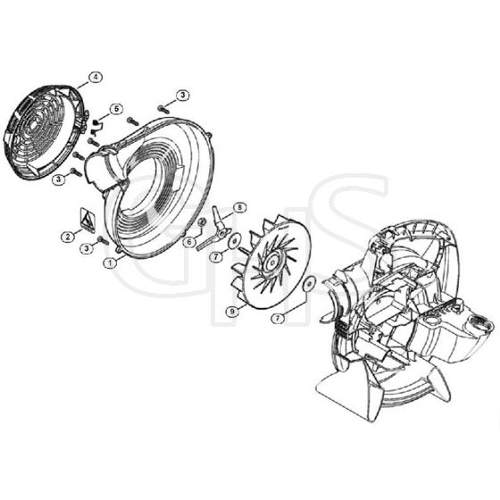 Genuine Stihl SH56 D / P - Fan Housing Outer, Fan Wheel