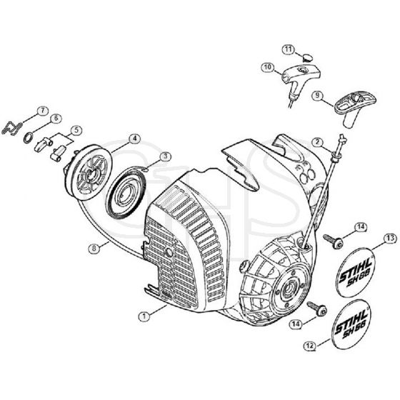 Genuine Stihl SH56 / G - Rewind starter