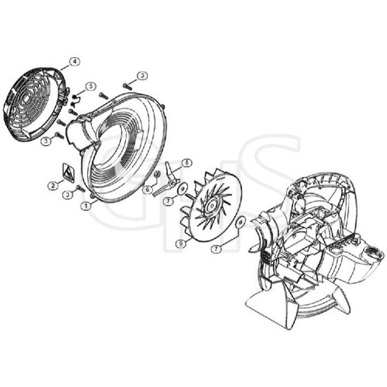 Genuine Stihl SH56 / P - Fan Housing Outer, Fan Wheel