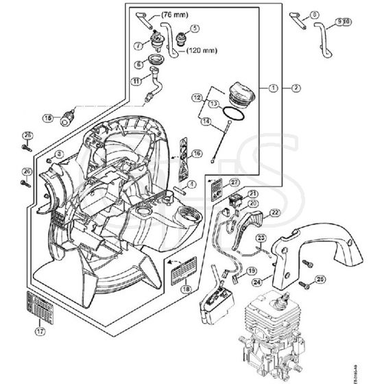 Genuine Stihl SH56 / Q - Fan Housing Inside SH 56