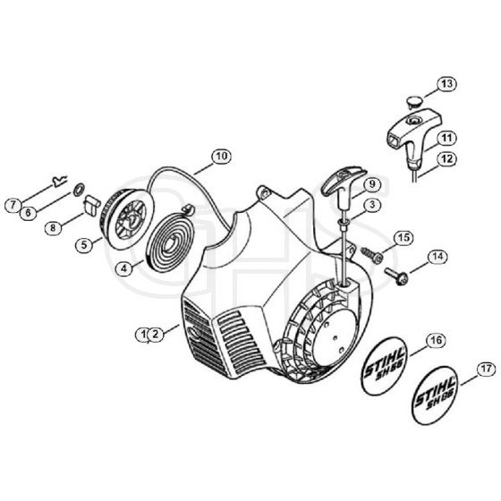 Genuine Stihl SH85 / E - Rewind starter