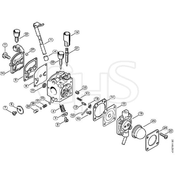 Genuine Stihl SH85 / G - Carburetor C1Q-S64 (18.2002)