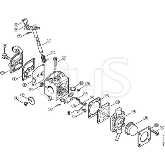 Genuine Stihl SH85 / H - Carburetor C1Q-S55 (04.2001)