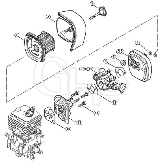 Genuine Stihl SH86 C-E / E - SH 56, SH 86: Air filter HD, Spacer flange