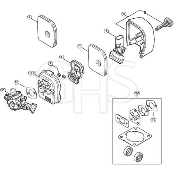 Genuine Stihl SH86 C-E / F - Air filter SH 86 (12.2012)