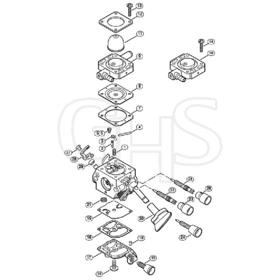 Genuine Stihl SH86 C-E / O - Carburetor C1M-S228, C1M-S203, C1M-S141