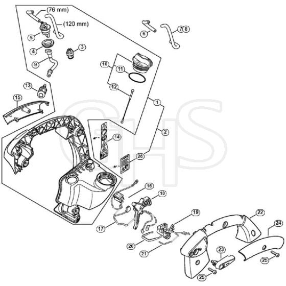 Genuine Stihl SH86 C-E / S - Handle Frame SH 86