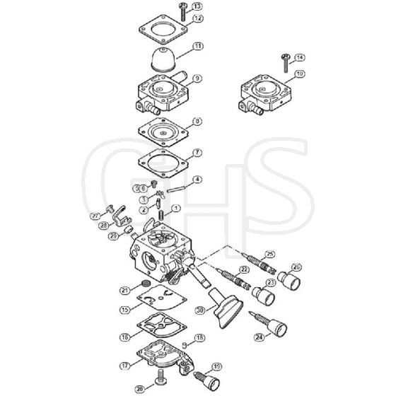 Genuine Stihl SH86 / O - Carburetor C1M-S228, C1M-S203, C1M-S141