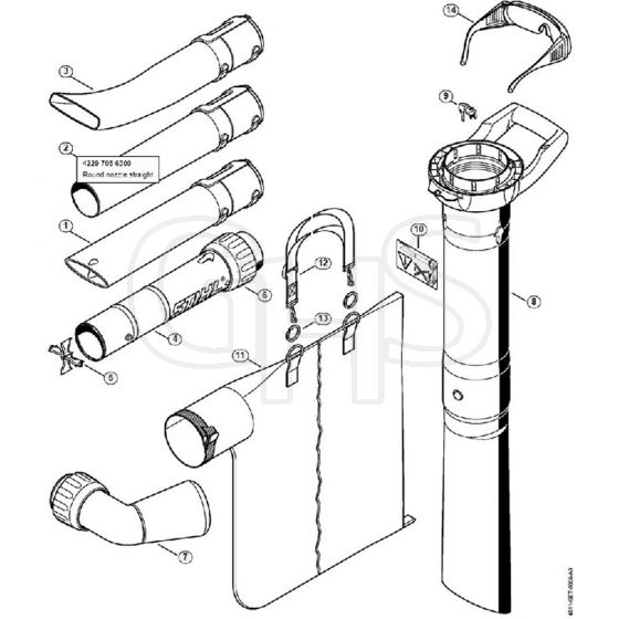 Genuine Stihl SHE71 / C - Nozzle, Vacuum attachment